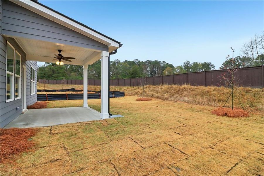 Exterior details and patio area of a home in Abbotts Crossing, Conyers (Image 29).