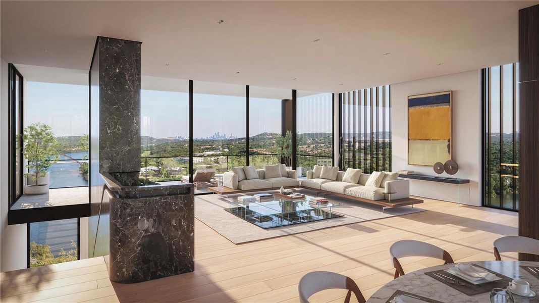 Furnished interior view inside a new home in Four Seasons Private Residences Lake Austin, Austin (Image 11).