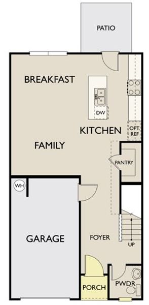 2D floor plan layout of this home in Towns at The Point, Rolesville, NC (Image 2).