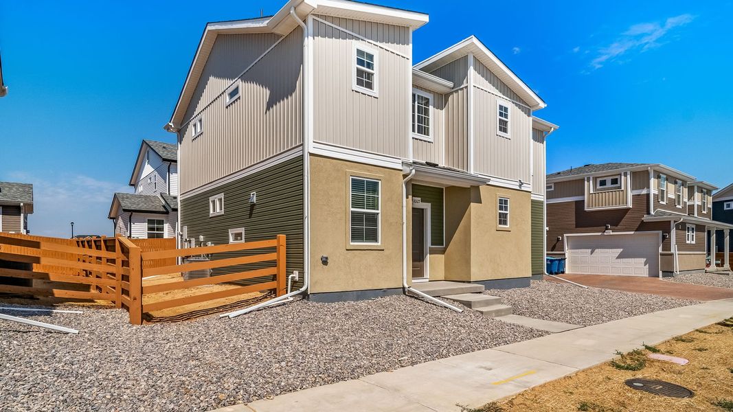 Exterior details and patio area of a home in Reunion, Commerce City (Image 3). Exterior details and patio area of a home in Reunion, Commerce City (Image 3).