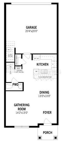 2D floor plan layout of this home in Hickory Grove, Winter Springs, FL (Image 3).