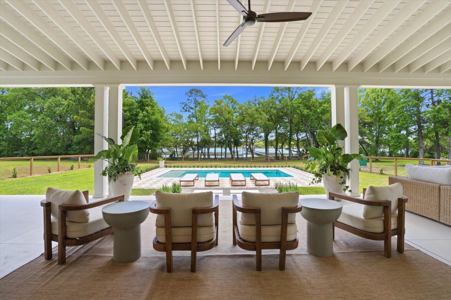 Exterior details and patio area of a home in , Wadmalaw Island (Image 29).