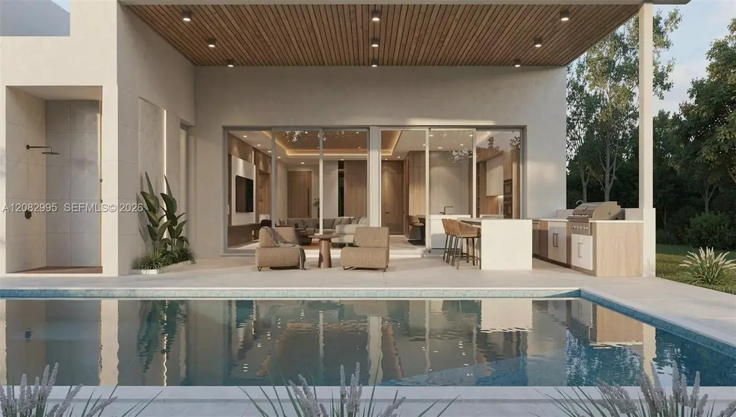 Exterior details and patio area of a home in , Miami Springs (Image 20).