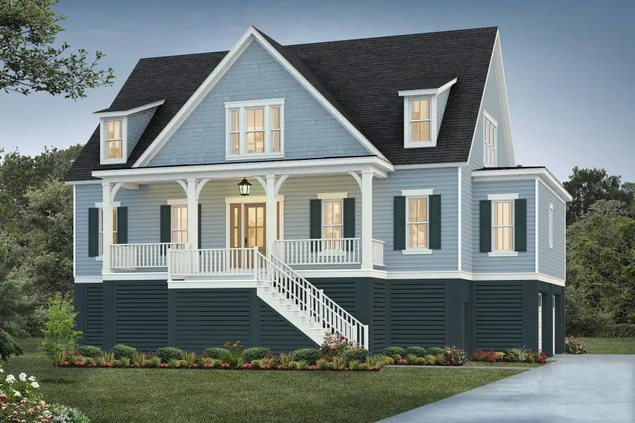 Front exterior of a new home in , Johns Island, SC, highlighting curb appeal (Image 1). Front exterior of a new home in , Johns Island, SC, highlighting curb appeal (Image 1).