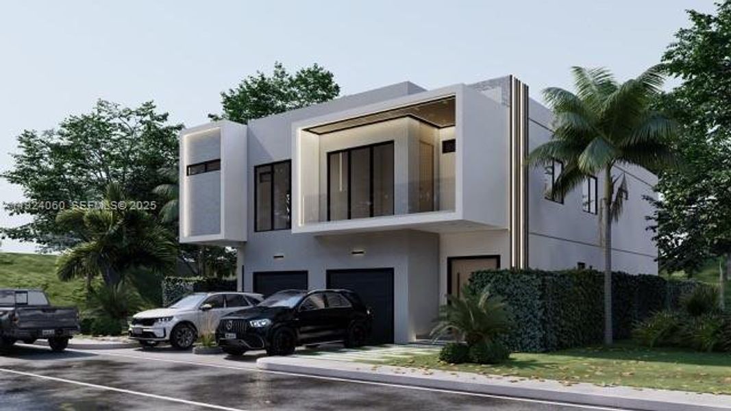 Front exterior of a new home in , Miami, FL, highlighting curb appeal (Image 1). Front exterior of a new home in , Miami, FL, highlighting curb appeal (Image 1).