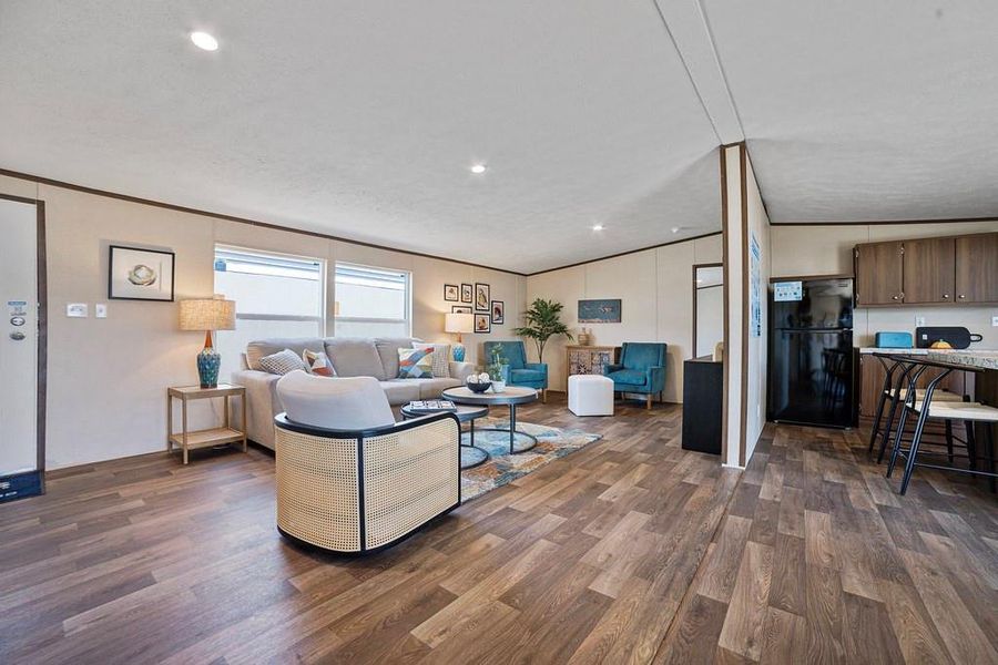 Living room featuring recessed lighting Living room featuring recessed lighting