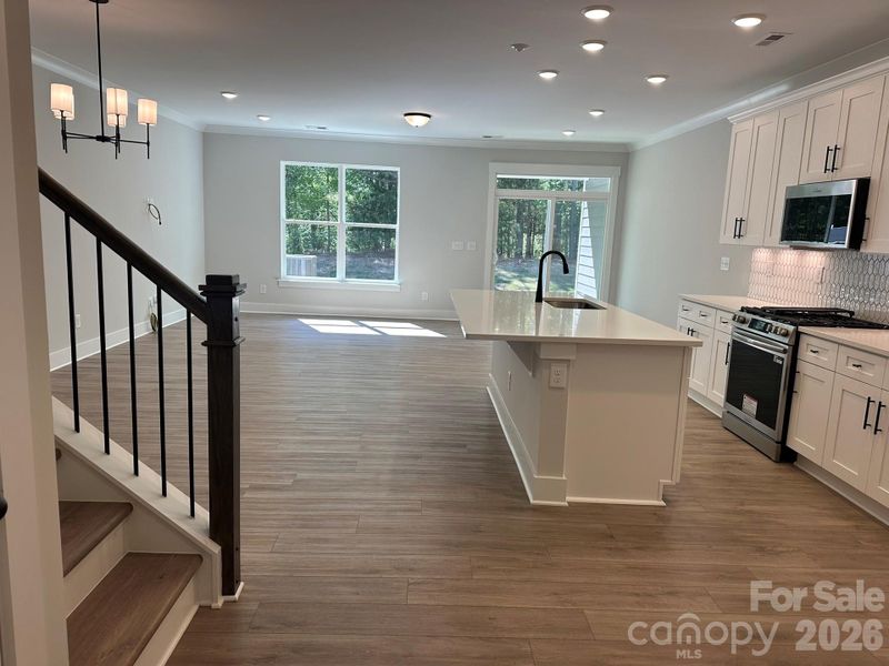 Furnished interior view inside a new home in Blythe Mill Townhomes, Waxhaw (Image 3). Furnished interior view inside a new home in Blythe Mill Townhomes, Waxhaw (Image 3).