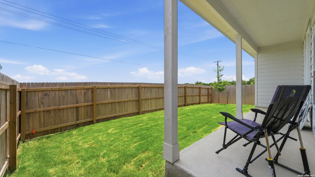 Exterior details and patio area of a home in Navarro Ranch, Seguin (Image 2).