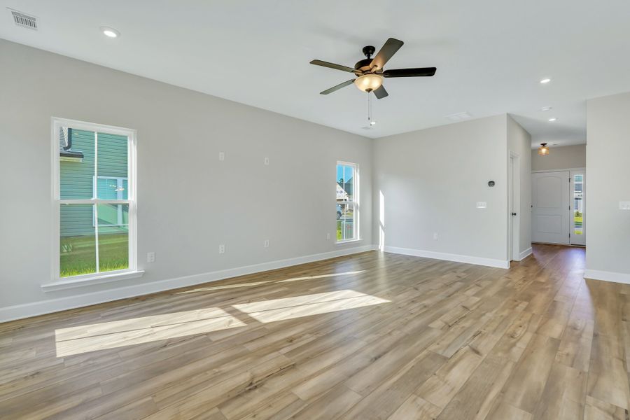 Edisto Family Room Overview with Foyer View