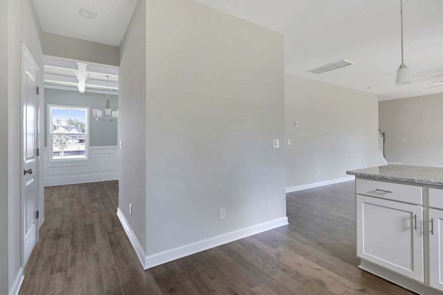 Representative furnished interior of a home built from the Meadowbrook by Caviness & Cates Communities in Bartlett Manor, Youngsville (Image 35).