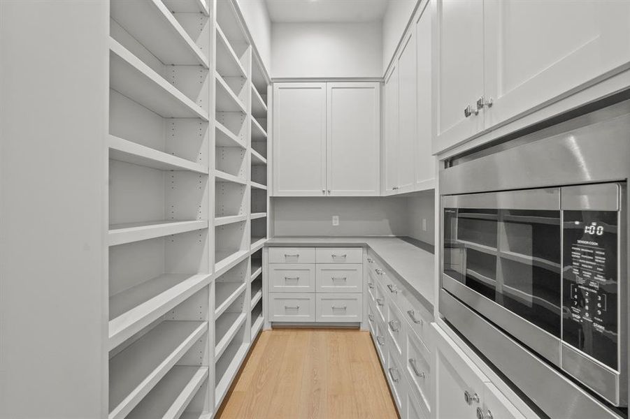 The working pantry offers incredible storage and counter space!