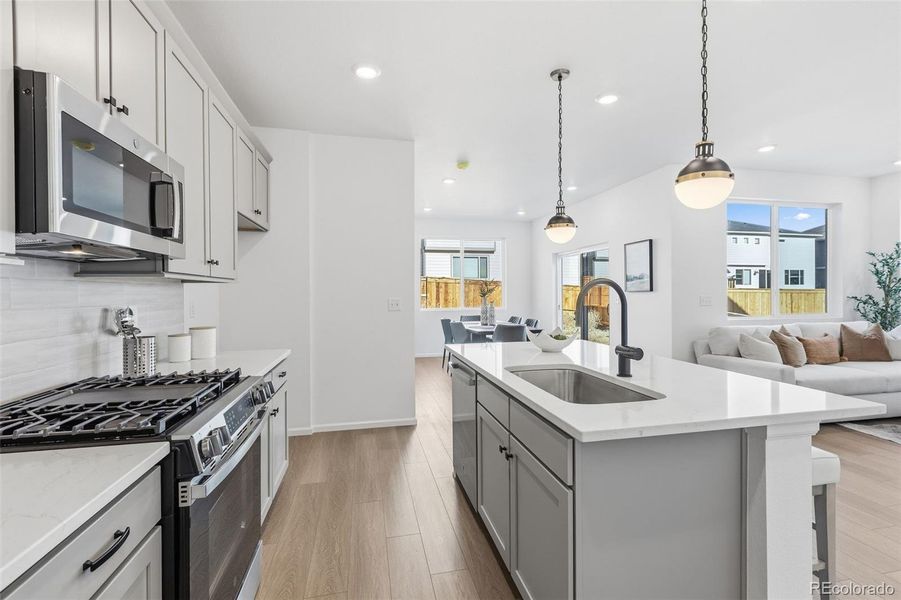 Furnished interior view inside a new home in The Cottages Collection at Ridgeline Vista, Brighton (Image 9).