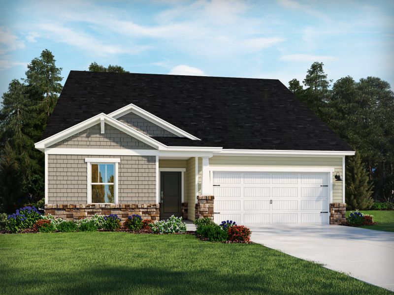 Representative exterior photo of a completed home built from the Carolina by Meritage Homes in Creekside Point, Little River, SC (Image 5).