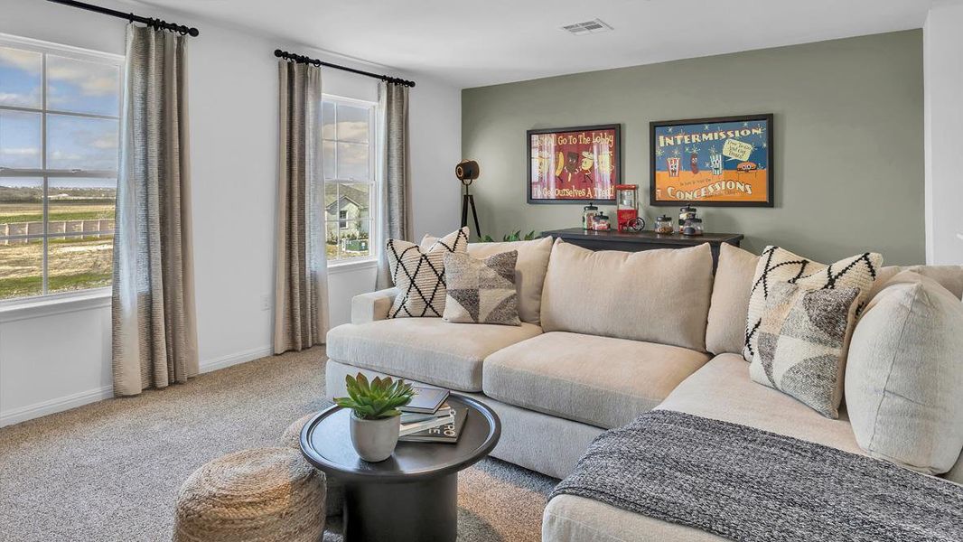 Furnished interior view inside a new home in Trails at Wildhorse, Austin (Image 18). Furnished interior view inside a new home in Trails at Wildhorse, Austin (Image 18).