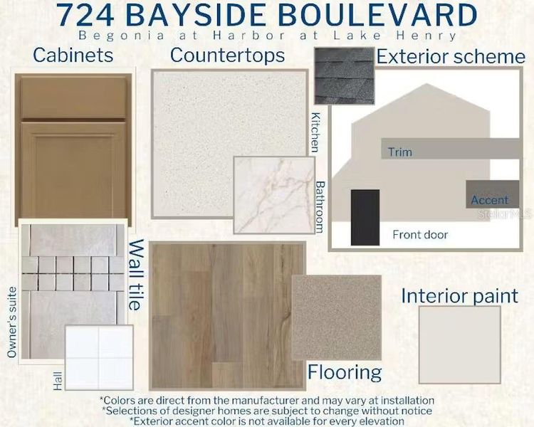 Sample of building materials used in homes in Harbor at Lake Henry - Single-Family Homes, Winter Haven (Image 6). Sample of building materials used in homes in Harbor at Lake Henry - Single-Family Homes, Winter Haven (Image 6).