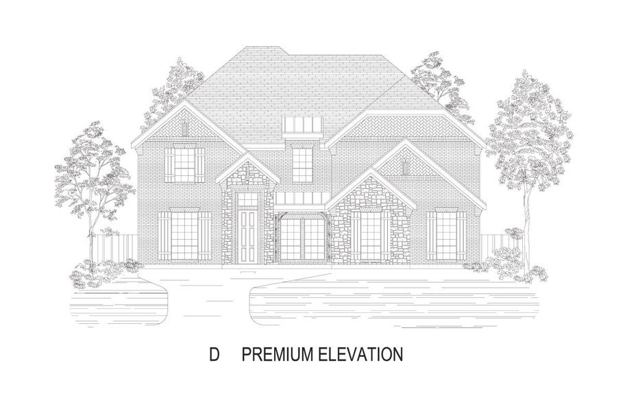 Representative rendering of the exterior for the Broadcrest FSW (w/Media or Optional 6th Bedroom) by First Texas Homes (Image 8). Representative rendering of the exterior for the Broadcrest FSW (w/Media or Optional 6th Bedroom) by First Texas Homes (Image 8).