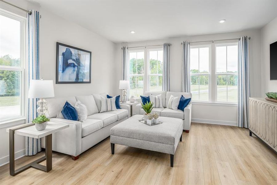 Representative furnished interior of a home built from the Clarendon 3 Story by Ryan Homes in Ashmore Square, Charlotte (Image 12).