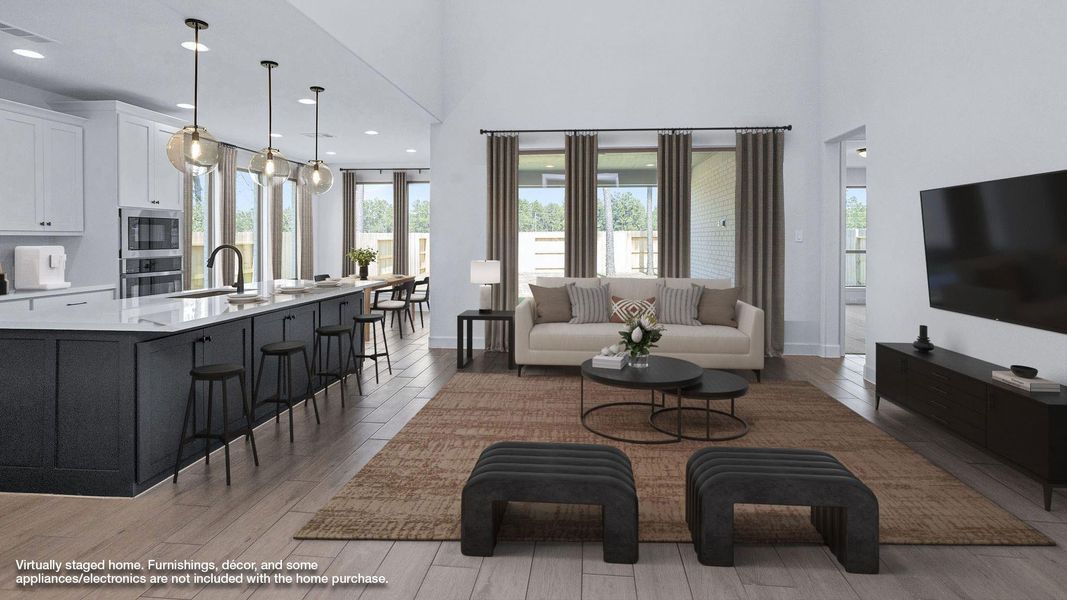 Furnished interior view inside a new home in Evergreen 50', Conroe (Image 4).