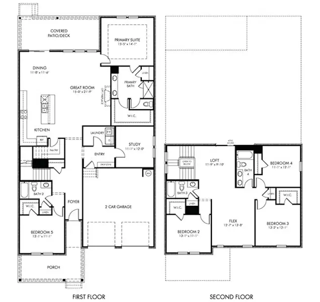 2D floor plan layout of this home in Benders Cove - Reserve Series, Mount Juliet, TN (Image 2).
