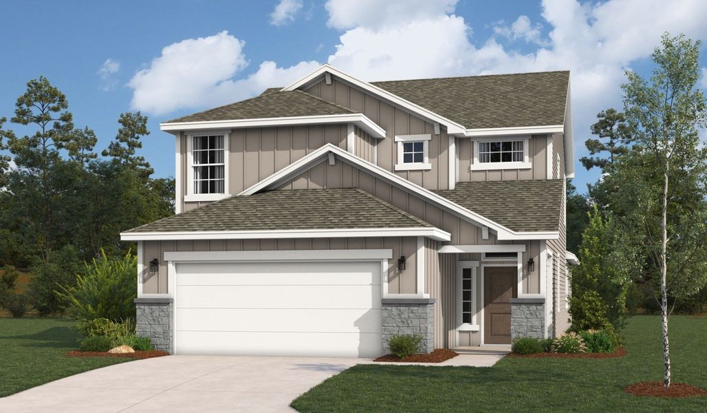 Representative exterior photo of a completed home built from the Maverick by Hakes Brothers in Highland Ridge, New Braunfels, TX (Image 22).