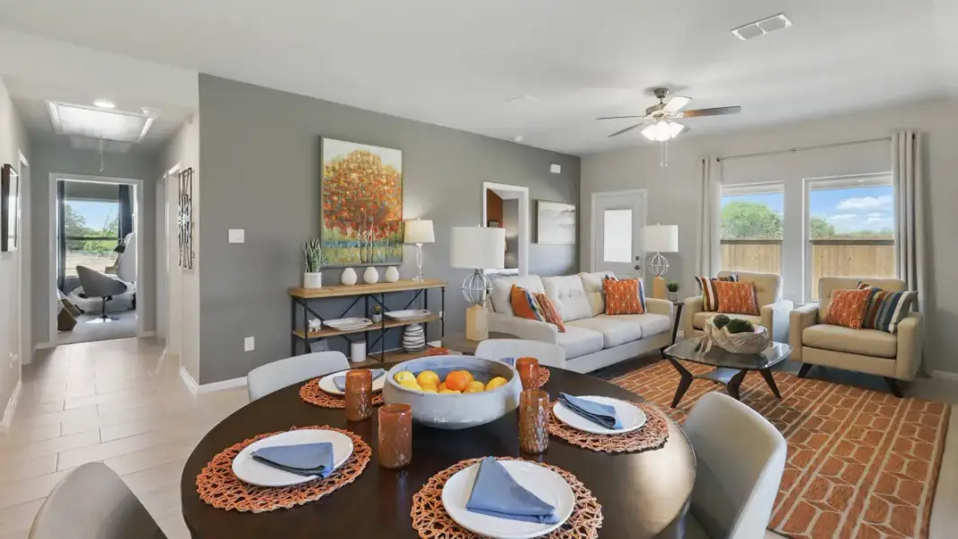 Furnished interior view inside a new home in Rosewood at Beltmill, Fort Worth (Image 12). Furnished interior view inside a new home in Rosewood at Beltmill, Fort Worth (Image 12).