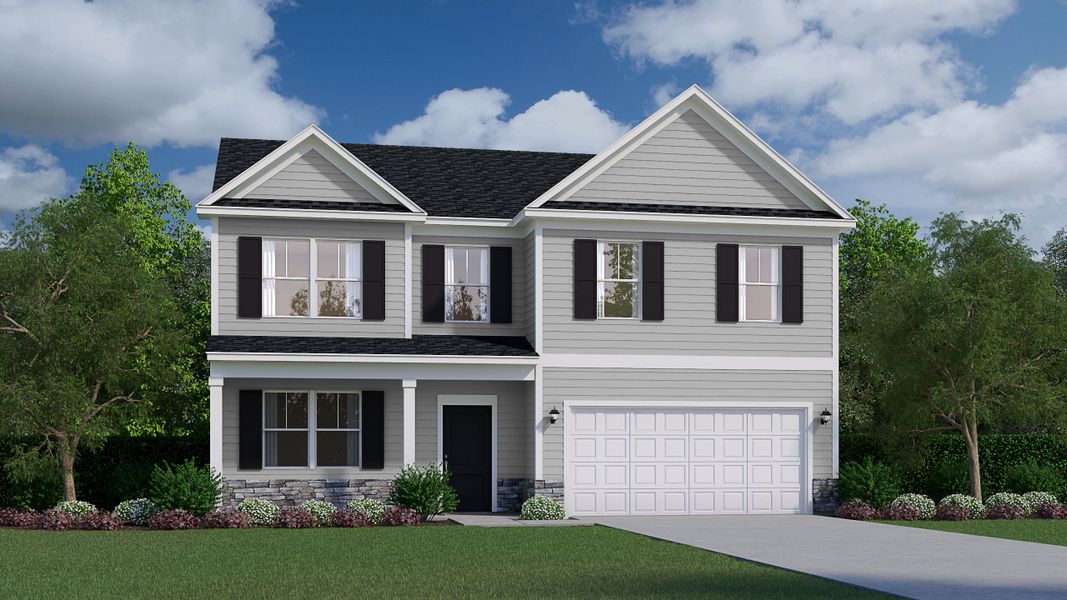 Representative exterior photo of a completed home built from the Riviera by Veranda Homes in Halton Oaks, Spartanburg, SC (Image 4). Representative exterior photo of a completed home built from the Riviera by Veranda Homes in Halton Oaks, Spartanburg, SC (Image 4).