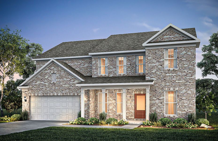 Representative exterior photo of a completed home built from the Frazier by Pulte Homes in Anderson Point Estates, McDonough, GA (Image 2). Representative exterior photo of a completed home built from the Frazier by Pulte Homes in Anderson Point Estates, McDonough, GA (Image 2).