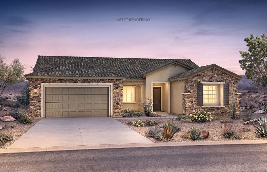 Representative exterior photo of a completed home built from the Serenity by Del Webb in Sun City Festival, Buckeye, AZ (Image 16).