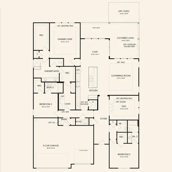 2D floor plan layout for the Renown by Del Webb in Del Webb Southern Oaks, Newnan, GA (Image 3).