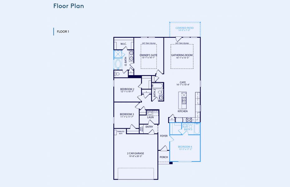 2D floor plan layout of this home in Treeline, Justin, TX (Image 4). 2D floor plan layout of this home in Treeline, Justin, TX (Image 4).