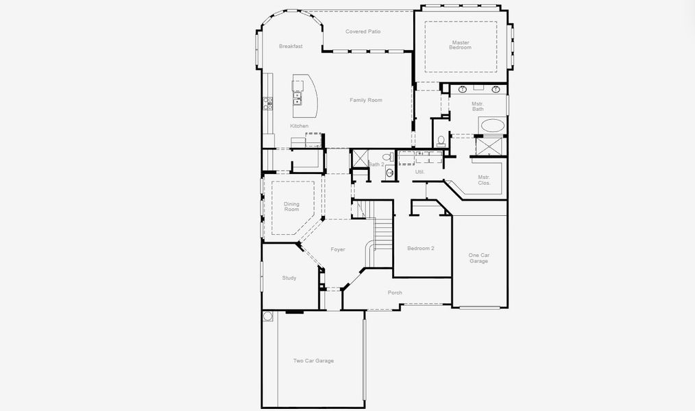 2D floor plan layout for the Lockhart II by Coventry Homes in South Pointe 65', Mansfield, TX (Image 3). 2D floor plan layout for the Lockhart II by Coventry Homes in South Pointe 65', Mansfield, TX (Image 3).