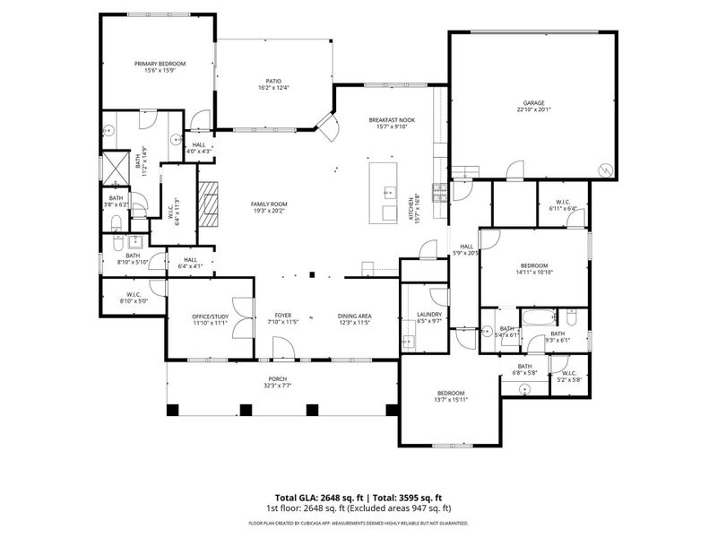2D floor plan layout of this home in Bailey's Glen, Huntersville, NC (Image 5).
