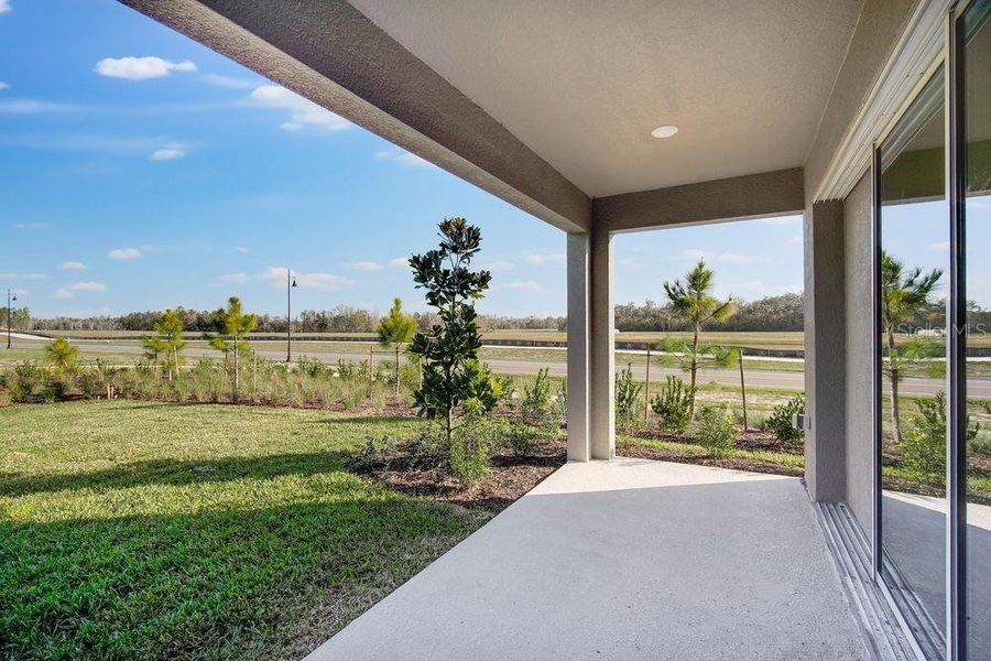 Exterior details and patio area of a home in Hammock at Two Rivers, Zephyrhills (Image 4).