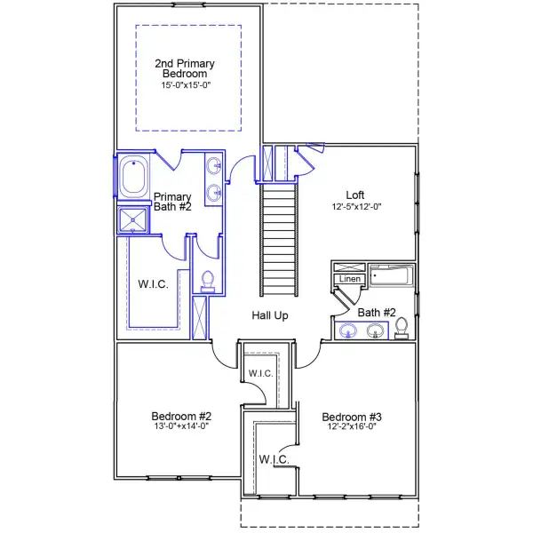 2D floor plan layout of this home in Killians Crossing, Blythewood, SC (Image 6).