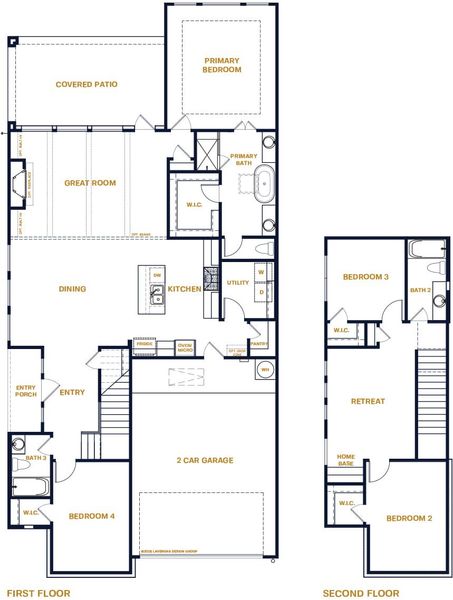 2D floor plan layout for the Snowshill by Sitterle Homes in Parmer Ranch Cottages, Georgetown, TX (Image 3).
