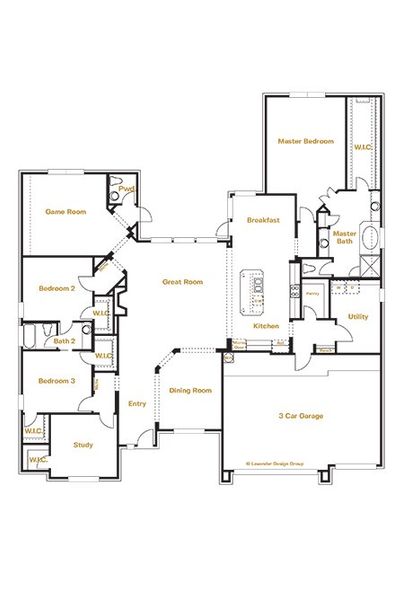 Granshire Floor Plan Layout in the Highland Estates, San Antonio | Sitterle Homes