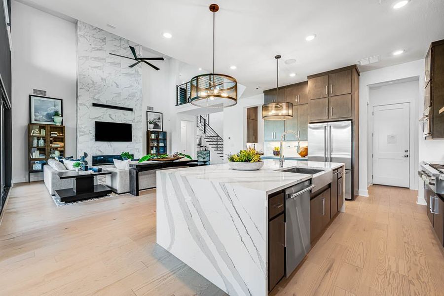 Representative furnished interior of a home built from the Catalina by Taylor Morrison in Travisso Florence Collection, Leander (Image 11).
