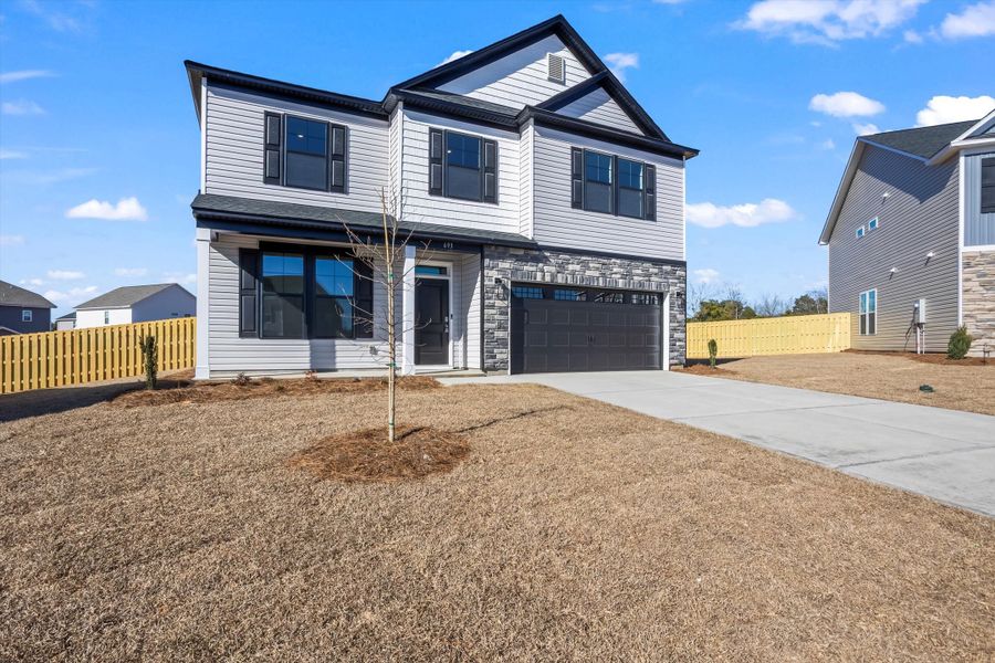 Front exterior of a new home in Portrait Hills, Aiken, SC, highlighting curb appeal (Image 2).