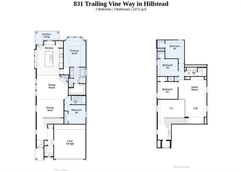 2D floor plan layout of this home in Hillstead, Lavon, TX (Image 4).