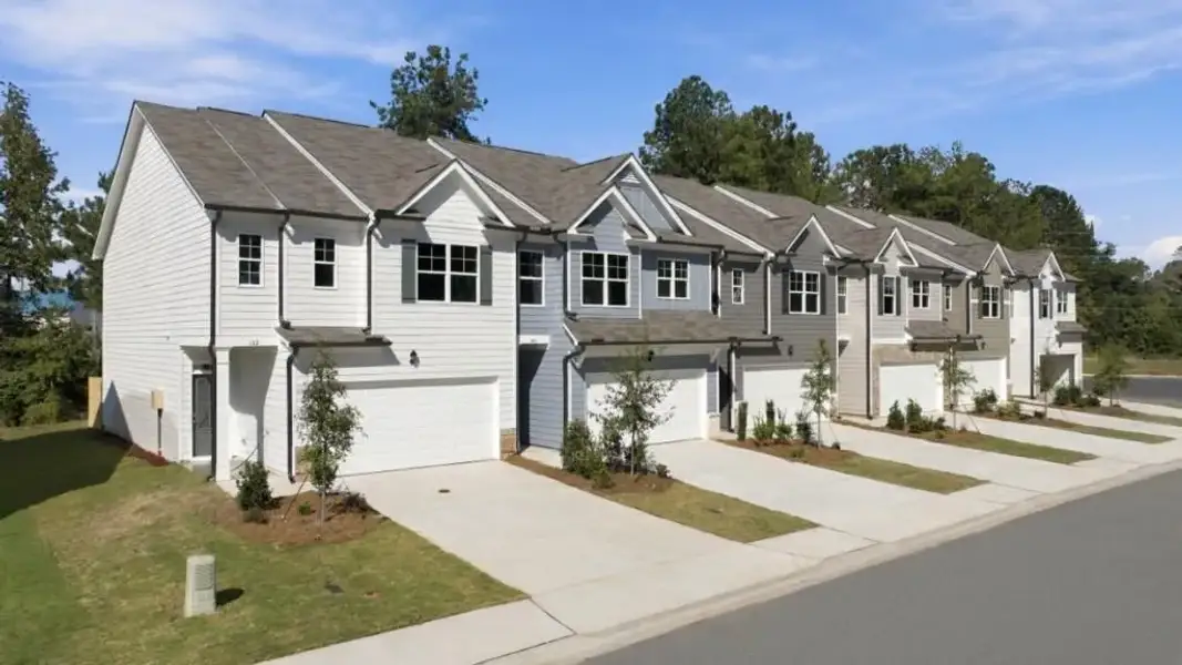 Front exterior of a new home in Hughes Court, Dawsonville, GA, highlighting curb appeal (Image 2).