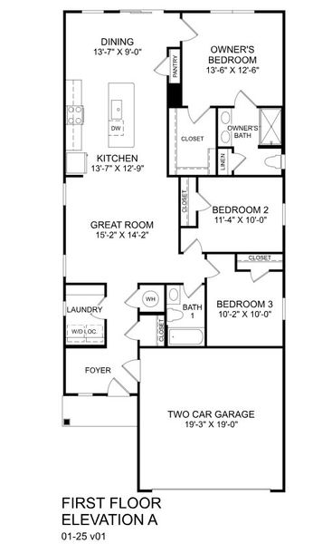 2D floor plan layout for the Rosewood by Ryan Homes in Baxter Village, Piedmont, SC (Image 2). 2D floor plan layout for the Rosewood by Ryan Homes in Baxter Village, Piedmont, SC (Image 2).