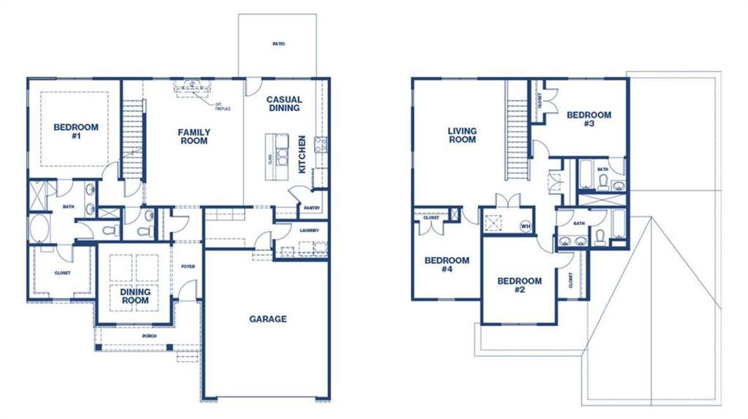 2D floor plan layout of this home in Heritage Pointe, Senoia, GA (Image 2).