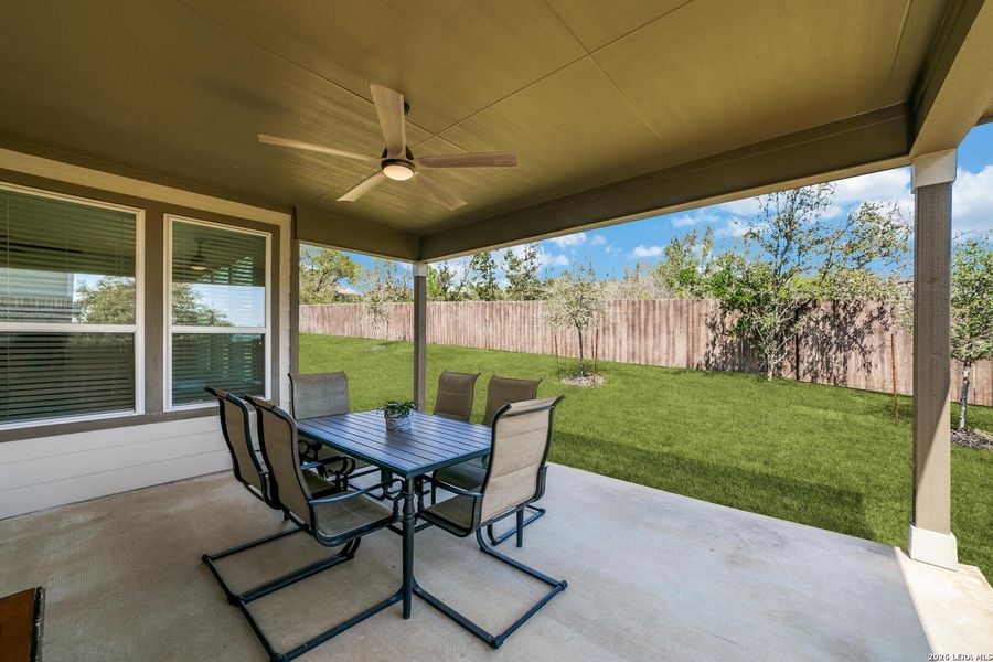 Exterior details and patio area of a home in Bison Ridge, San Antonio (Image 19).