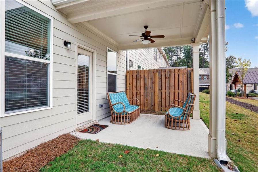 Exterior details and patio area of a home in , Atlanta (Image 2).