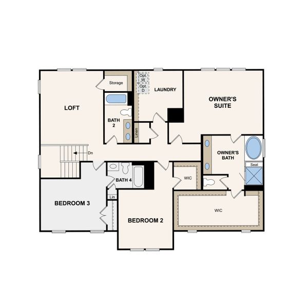 2D floor plan layout of this home in Slatewood, Murfreesboro, TN (Image 4). 2D floor plan layout of this home in Slatewood, Murfreesboro, TN (Image 4).
