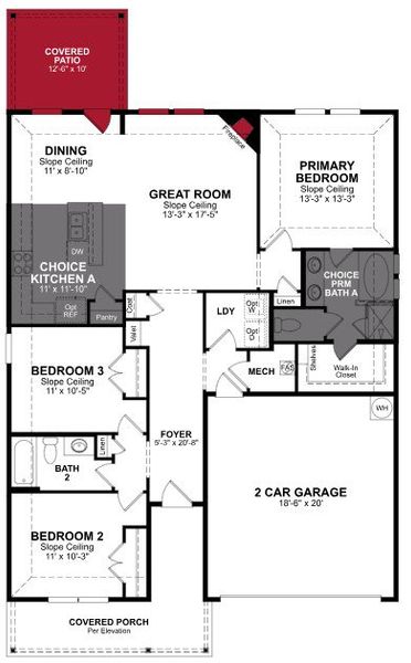2D floor plan layout of this home in Whitewing Trails, Princeton, TX (Image 4).