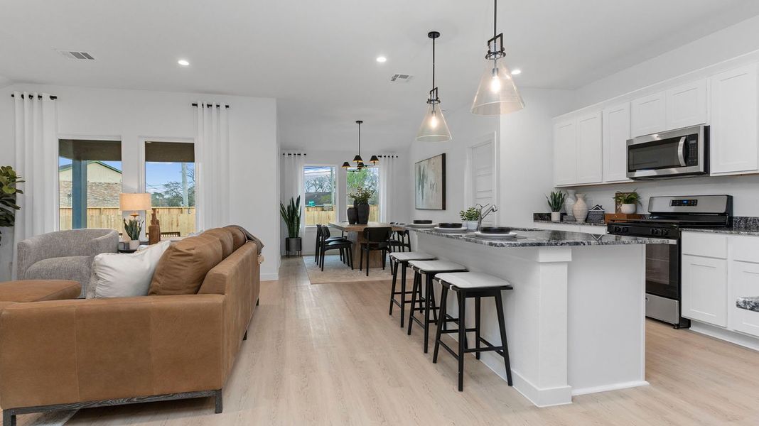 Representative furnished interior of a home built from the Huntsville by D.R. Horton in Lago Mar, Texas City (Image 7). Representative furnished interior of a home built from the Huntsville by D.R. Horton in Lago Mar, Texas City (Image 7).