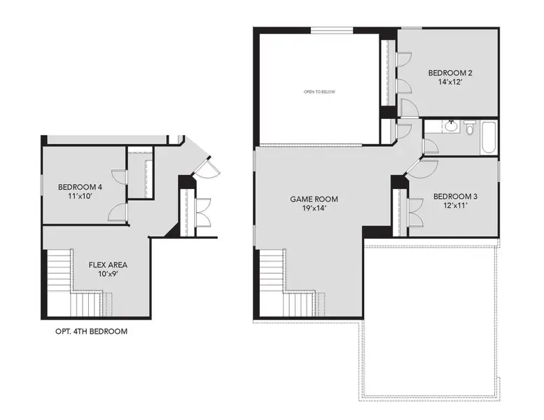 2D floor plan layout of this home in Granger Pines, Conroe, TX (Image 3).