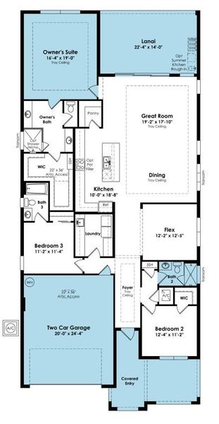 2D floor plan layout of this home in Mosaic, Port St. Lucie, FL (Image 4). 2D floor plan layout of this home in Mosaic, Port St. Lucie, FL (Image 4).