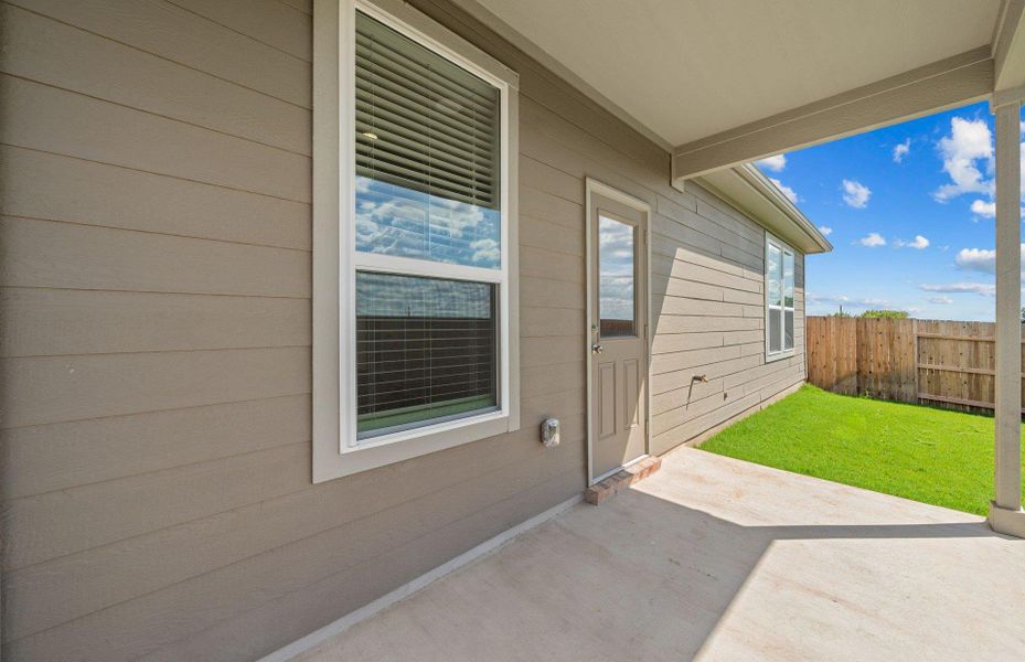 Exterior details and patio area of a home in Sunfield, Buda (Image 2). Exterior details and patio area of a home in Sunfield, Buda (Image 2).